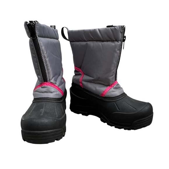 3M Thinsulate Northside Gray and Pink Kids Rain & Snow Boots - Picture 1 of 14